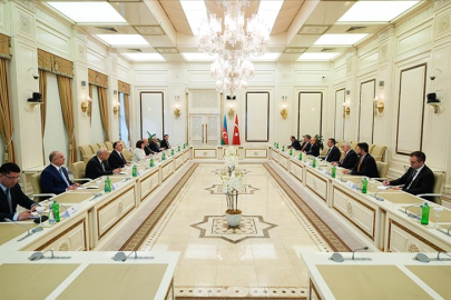 Cumhurbaşkanı Yardımcısı Yılmaz, Azerbaycan Milli Meclisi Başkanı Gafarova ile görüştü