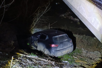 Bursa'da otomobil dereye uçtu
