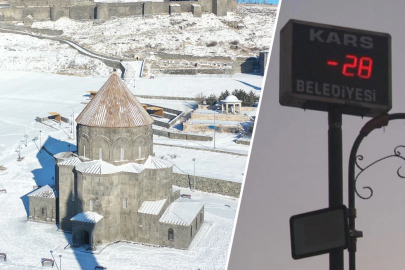 Kars buz tuttu: Termometreler eksi 28’i gösterdi