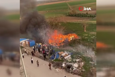 Karacabey'de ağıl alev alev yandı