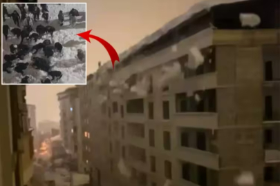 Kentte "çatı çığı" kabusu! Öğrenciler kar altında kaldı