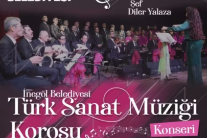 İnegöl'de Türk Sanat Müziği Korosu müzikseverlerle buluşuyor
