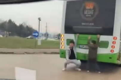 Bursa'da tehlikeli yolculuk