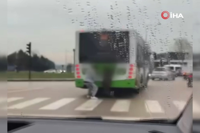 Bursa'da tehlikeli yolculuk