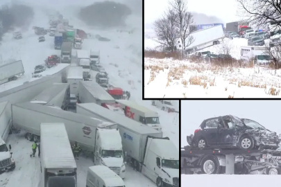 100 araç birbirine girdi!