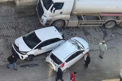 Freni boşalan akaryakıt tankeri 8 araca çarptı