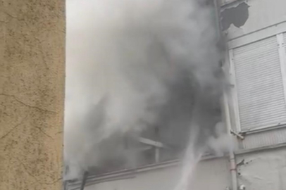 Yangın sırasında bomba gibi patladı!