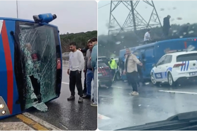 İstanbul'da cezaevi nakil aracı devrildi