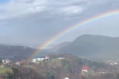 Bursa'da yağmur sonrası gökkuşağı görsel şöleni