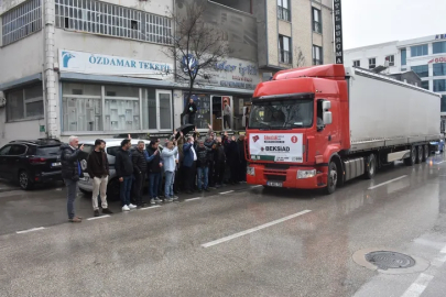 Bursa'dan Gazze'ye yardım tırı! Dualarla uğurlandı