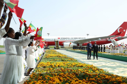 Cumhurbaşkanı Erdoğan, Etiyopya'da resmi törenle karşılandı