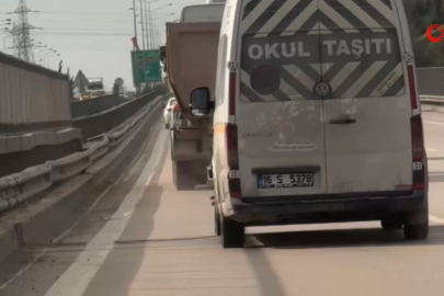 Bursa'da hafriyat kamyonu tehlike saçtı