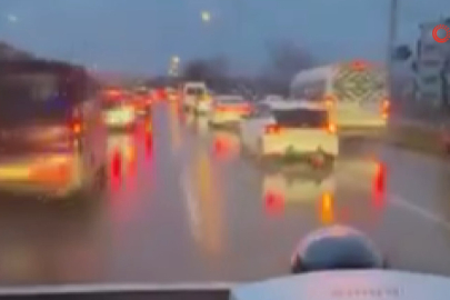 Bursa’da trafik sıkışıklığında ambulansa örnek davranış