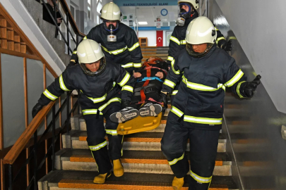 Osmangazi'de gerçeğini aratmayan yangın tatbikatı