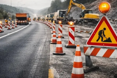Bursa-Yenişehir Havalimanı yolunda ulaşım tek şeride düştü