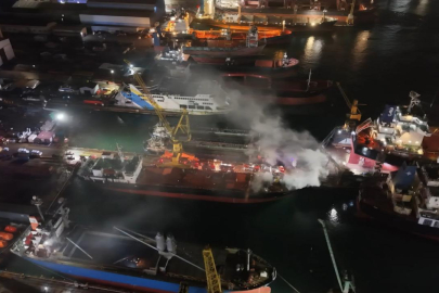 Tuzla'da kuru yük gemisinde yangın