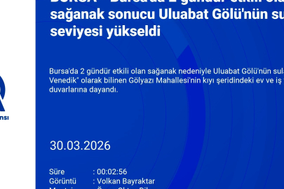 Bursa'da 2 gündür etkili olan sağanak sonucu Uluabat Gölü'nün su seviyesi yükseldi