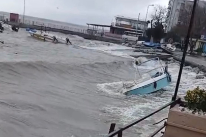 Gemlik ve Kumla'yı lodos vurdu... Çok sayıda tekne battı