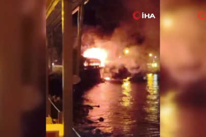 Kurşunlu Sahili'nde gece yarısı yangın paniği