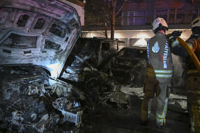 14 lüks araç kül oldu