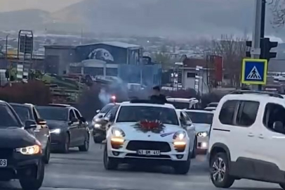 Bursa'da düğün konvoyu tehlike saçtı