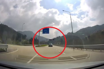 Bursa'da ters yönden gelen araç faciayı böyle teğet geçti