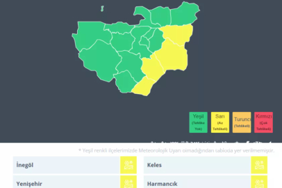 Bursa'nın 4 ilçesine "sarı" uyarı: Zirai don ve yağışa dikkat!