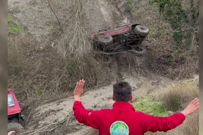 Bursa'da Off-Road yarışında takla attı!