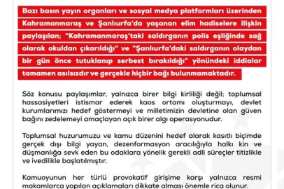 DMM’den Kahramanmaraş ve Şanlıurfa’daki saldırılarla ilgili dezenformasyon uyarısı