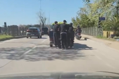 Bursa'da patenli gençlerin tehlikeli yolculuğu...