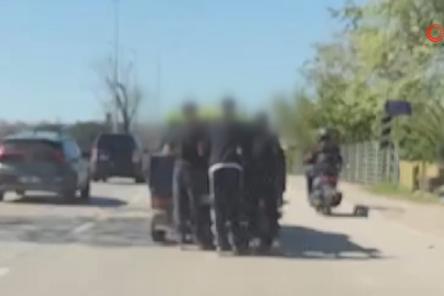 Bursa'da patenli gençlerin tehlikeli yolculuğu...