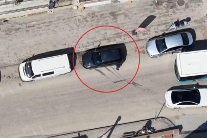 Kaçtı, park etti, polisi karşısında buldu: Dron her anını kaydetti