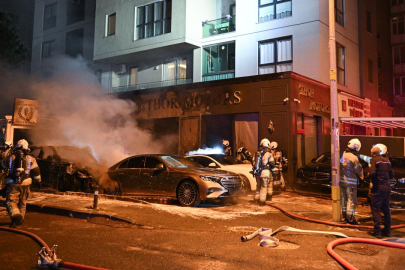 Kadıköy'de oto galeride yangın: 4 araç kullanılamaz hale geldi