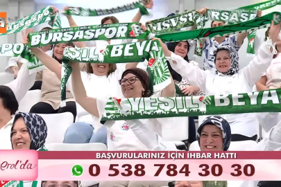 Bursasporlu taraftarlardan Esra Erol’da şampiyonluk coşkusu