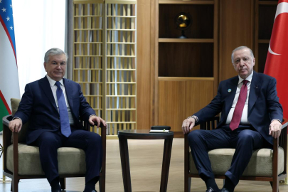 Cumhurbaşkanı Erdoğan, Özbekistan Cumhurbaşkanı Mirziyoyev ile görüştü