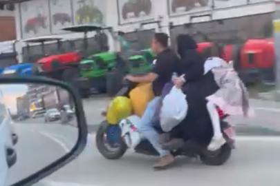 Bursa'da elektrikli scooter üzerindeki tehlikeli yolculuk