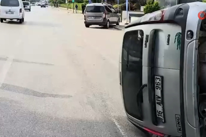 Bursa’da korkutan kaza: Kontrolden çıkan araç takla attı, 2 yaralı