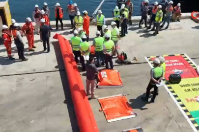 Bursa Gemlik'te deniz kirliliğine karşı dev tatbikat